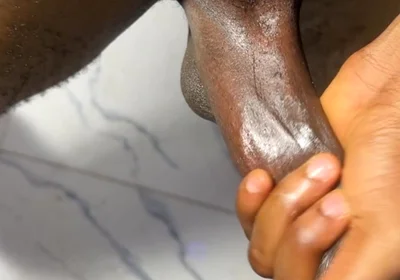 Hunky Black Straight Guy Jerks off