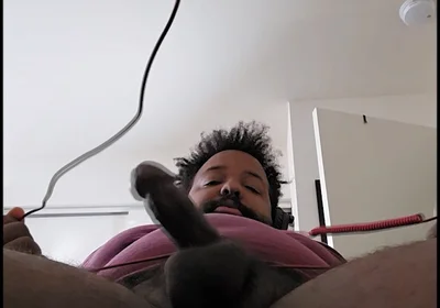 Sexy BBC Bear Spits on His Dick and Cums Hard!