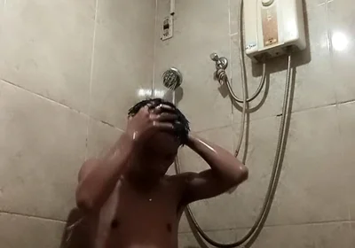 Filipino Solo Shower: Slim Asian Twink Jerks Big Cock