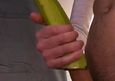 Homemade Banana Toy for Orgasm and Cum
