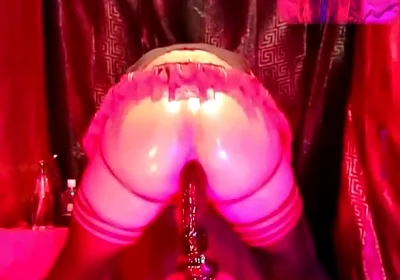With My Hole so Hot, Lubed, and Wet. Bouncing My Booty, Jumping on My Dildo, and Wearing My Miniskirt 1.