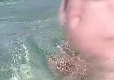 Nude Beach, Waves Playing with My Soft Dick
