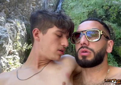 Tatted Gay Stepdaddy Fucks Twink Public Hiking Waterfall Fucking Caught Hardcore Anal Big Cumshot Uncut