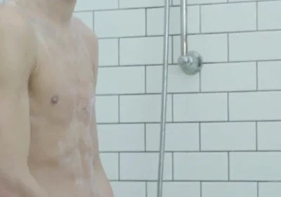 Young Randy Freja wank and cum in the bathroom