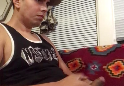 Solo Hot Gay Twink in Black Tank Cumshot