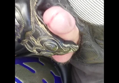 Biker jerking in the forest