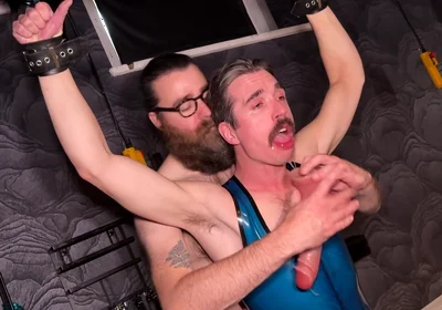 Bondage Dildo Throatfucking by Gay Male Master - BDSM