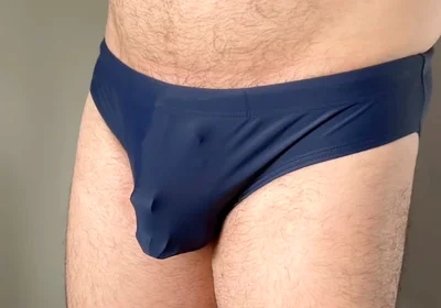 New Blue Speedo and Chastity Cage