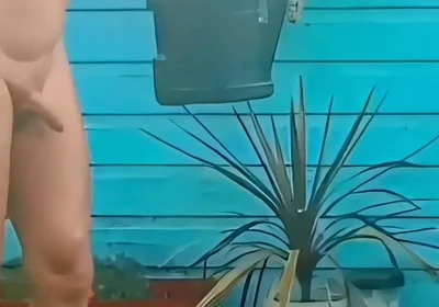 Naked Gardening & Huge Buttplug