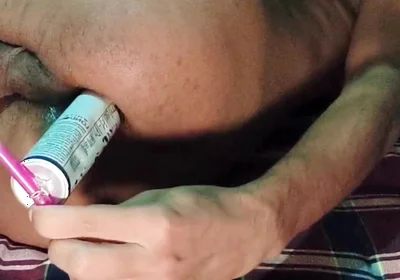Gay Huge Ass Gape with Homemade Dildo