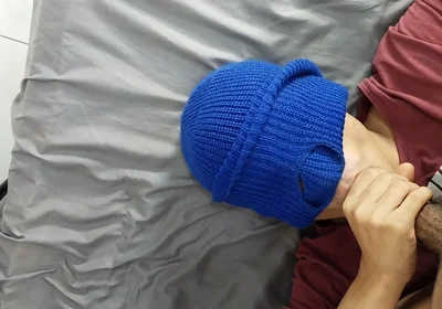 Latin Twink Kneels and Swallows Everything From Muscular Gym Male