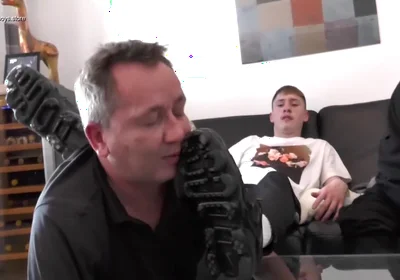 German masters sneaker licking old men