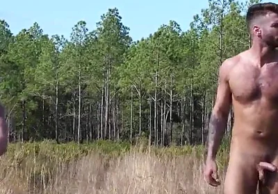 Naked Outdoor Muslce Jocks Go on a Cum Picnic