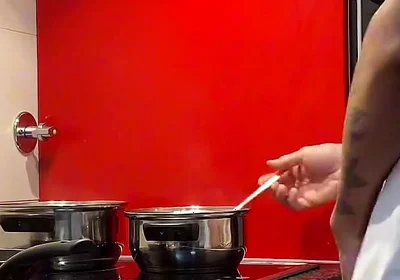 Jacking off and Cumming in the Kitchen