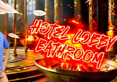 A Cock Lover Guy Sucks a Stranger’s Cock in Hotel Lobby Bathroom