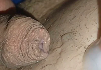 Intense Shot of Cum Coming Out of the Navel