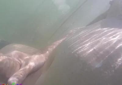 Jerking off Underwater and Pumping Cum Into the Water in a Stunning Mountain Lake