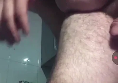 Handsome Mature Chubby with Big Fat Cock Masturbating and Fucking My Tight Ass in Close-up