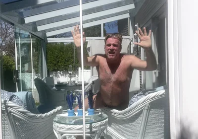 Hunk Stepdaddy Bear Naked Sunbathing in the Veranda 4