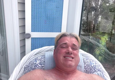 Hunk Stepdaddy Bear Naked Sunbathing in the Veranda 6
