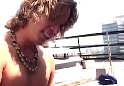 Bareback Rooftop Scene-1 Gay Friends Fucking Hard on the Rooftop