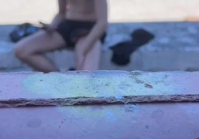 Amateur Boy Caught Freeballing and Exposing His Boner