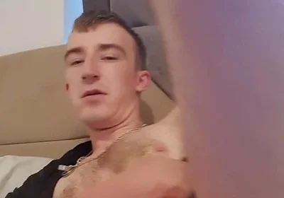 Skinny Lad Trys to Fuck Himself with Huge Cock