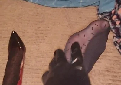 Teasing My Pattern Black Pantyhose