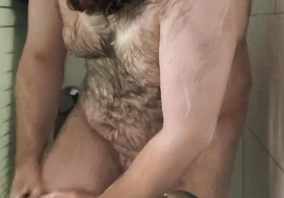 Fat Bear Taking a Shower