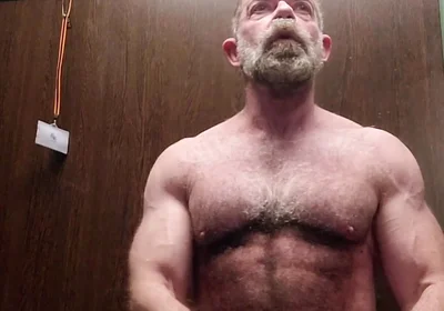 Hairy Stepdaddy Solo in Lockerroom