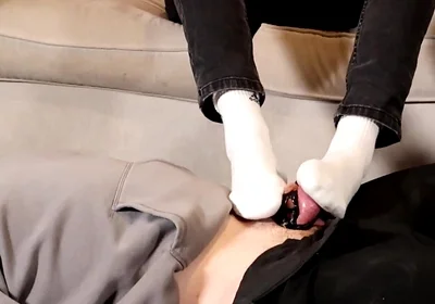 Chastity Boy Serves as a Foot Stool (4k)
