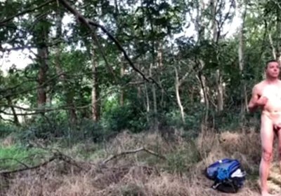 Naked Dude Cruisung in the Woods