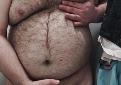 Fat Bear Jerks off on Toilet and Licks up His Cum
