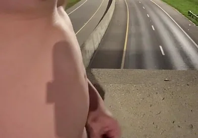 Asian Muscle Hunk Strips Naked on the Bridge - Ripped Flexing & Massive Cumshot