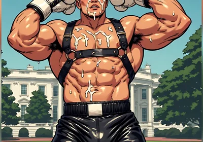 Asian Cum Covered Muscle Men Art