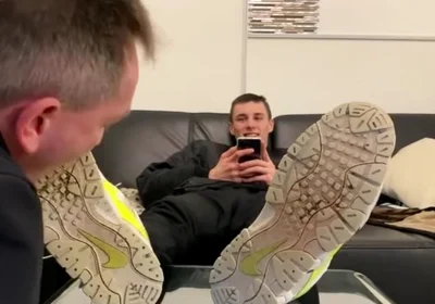 German smoking master sneaker licking