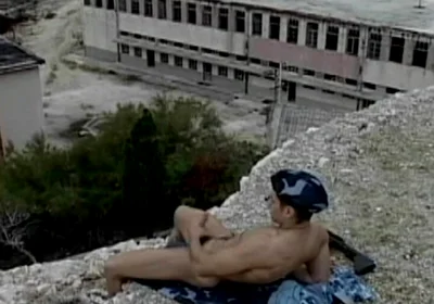 Young Muscular Soldier Strokes His Monster Cock Solo and Blasts a Massive Load