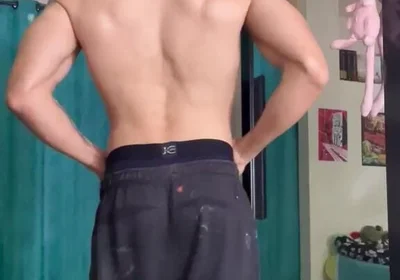 Mr Muscle Tiago Florez You Flex the Muscles of His Back so That You Love