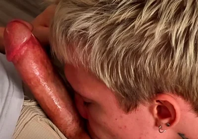 Guy with Huge Cock Fucks Young Guy Deep in Throat and Fills His Tight Ass with Cum