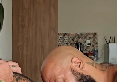 Bearded Stepfather Sucking Bear Weslley's Thick Cock