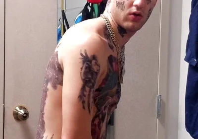 Face Tatted Dildo Fucking