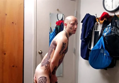 Face Tatted Dildo Fucking