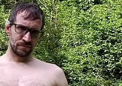 Masturbating Outside in the Woods Completely Naked, Huge Cumshot