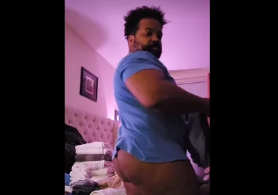 Stepdaddy Shows Juicy Ass While Doing Laundry
