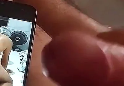 Ladysilva Masturbating Her Hot Cock Watching Her Video on Her Cell Phone
