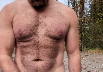 Milking a Load on a Beach in the Woods