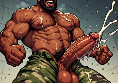 Hairy Muscle Men Monster Dong Art