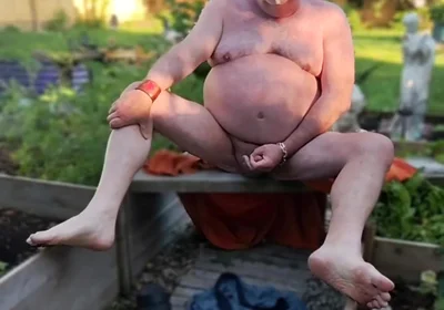 Enjoying My Backyard - Naked!