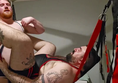 Rugby Hunk Fucks Bear in Sling