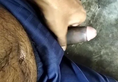 Hairy stepdad jerking off on the fire escape with a big hairy cock and cumming hard